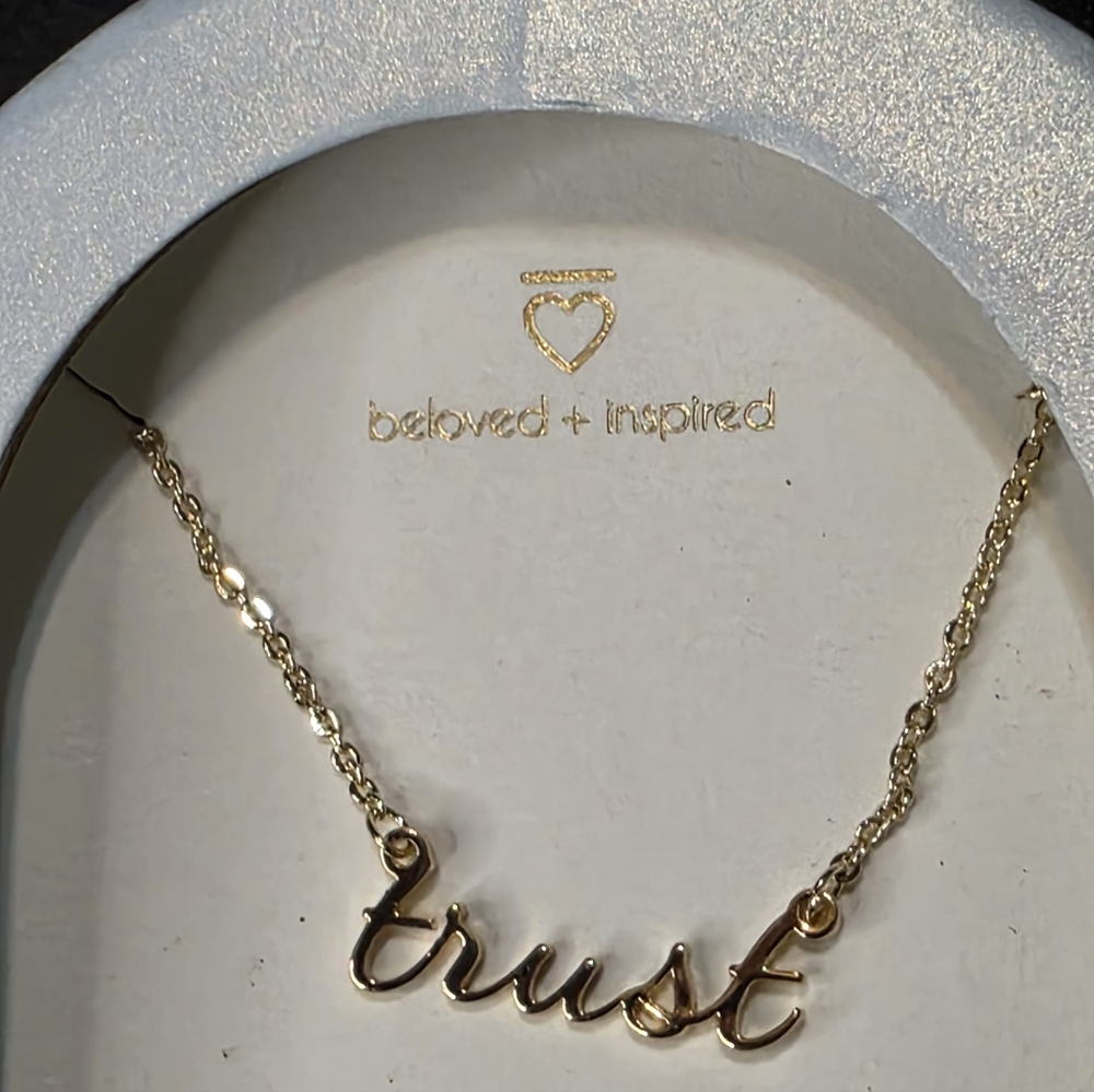 Gold 'Trust' Necklace 14K Gold Dipped